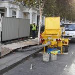 Mayco LS400 static trailer line pump at work
